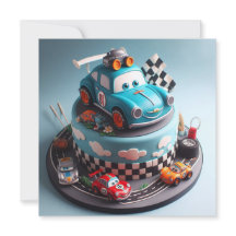 KÜNFTIGE RACE AUTO KAMP KINDERGEBURTSTAG CAKE
