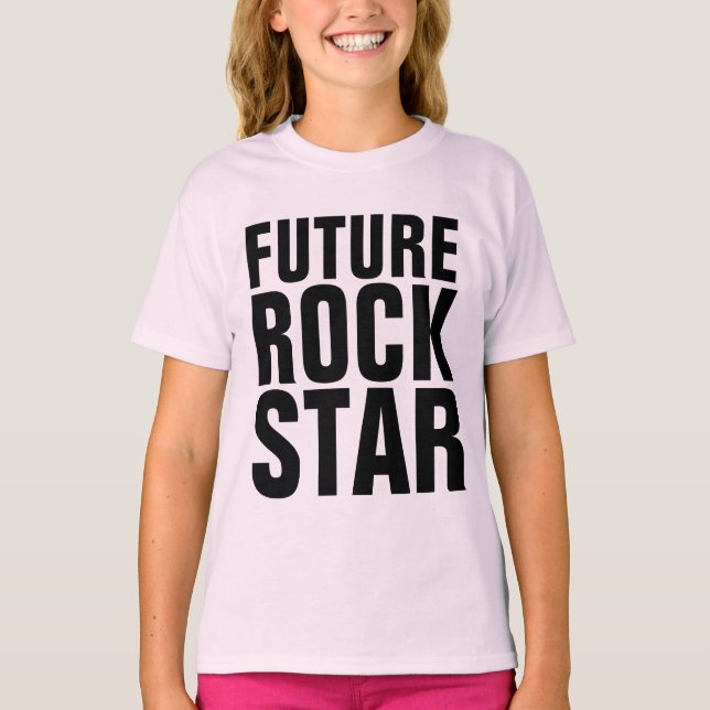 KÜNFTIGE ROCK STAR KIDS MÄDCHEN T - SHIRT (Vorderseite)