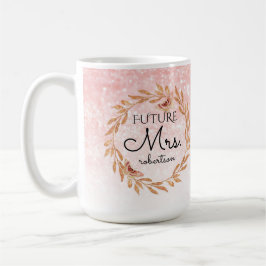 Künftige Rose Gold Pink Glitzer Brautparty Kaffeetasse
