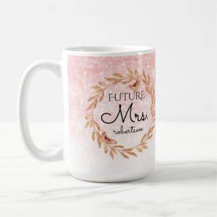 Künftige Rose Gold Pink Glitzer Brautparty Kaffeetasse