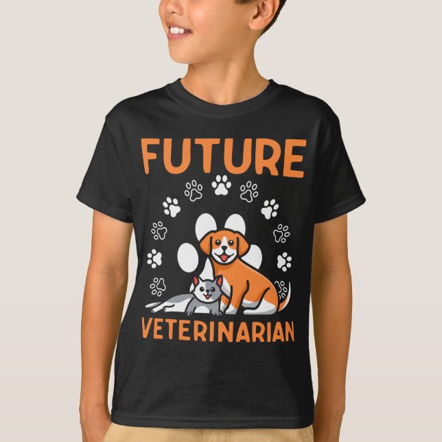 Künftige Veterinärstudentin Vet Tech Pet Lover T-Shirt (Vorderseite)