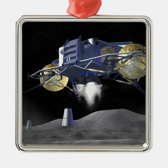 Künftige Weltraumforschungsmissionen 4 Silbernes Ornament (Vorne)