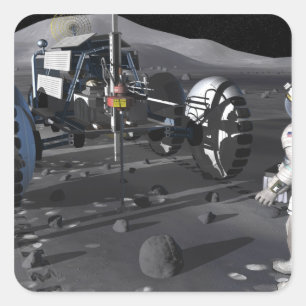 Künftige Weltraumforschungsmissionen Quadratischer Aufkleber