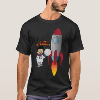 "Künftiger Astronaut" mit Rakete (Afro) T-Shirt