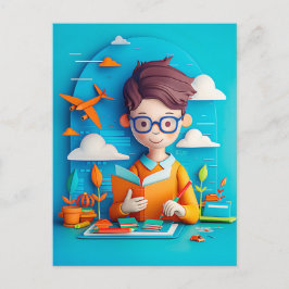 Künftiger Buchautor-Traum für Kinder Feiertagspostkarte