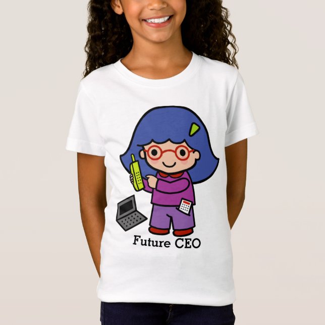 Künftiger CEO / Buchhalter / Mogul Girl mit Comput T-Shirt (Vorderseite)