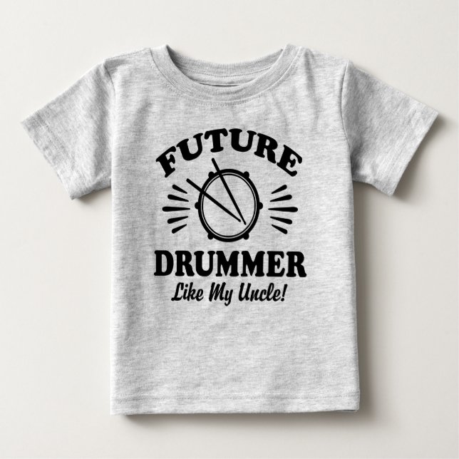 Künftiger Drummer wie mein Onkel Baby T-shirt (Vorderseite)