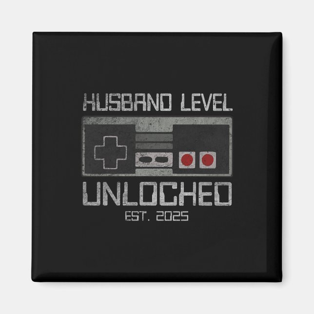 Künftiger Ehemännergrünniger 2025 Gamer Wedding L Magnet (Vorne)