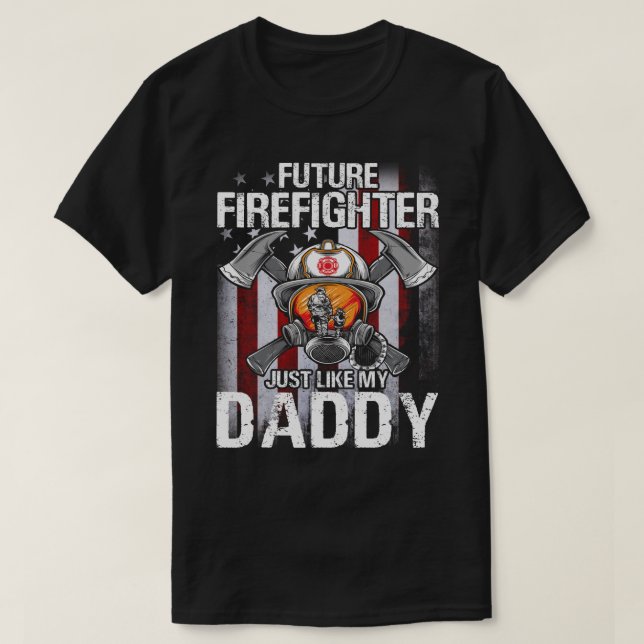 Künftiger Feuerwehrmann wie meine DADDY US-Flagge T-Shirt (Design vorne)