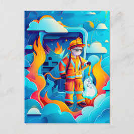 Künftiger Feuerwehrtraum für Kinder Feiertagspostkarte