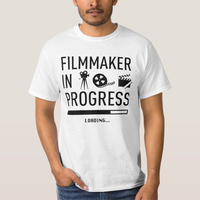 Künftiger Filmproduzent in Progress - Filmemacher T-Shirt (Vorderseite)