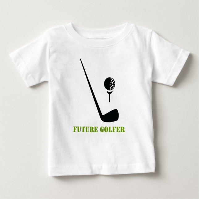 Künftiger Golfclub und Ball Black, Green Custom Baby T-shirt (Vorderseite)