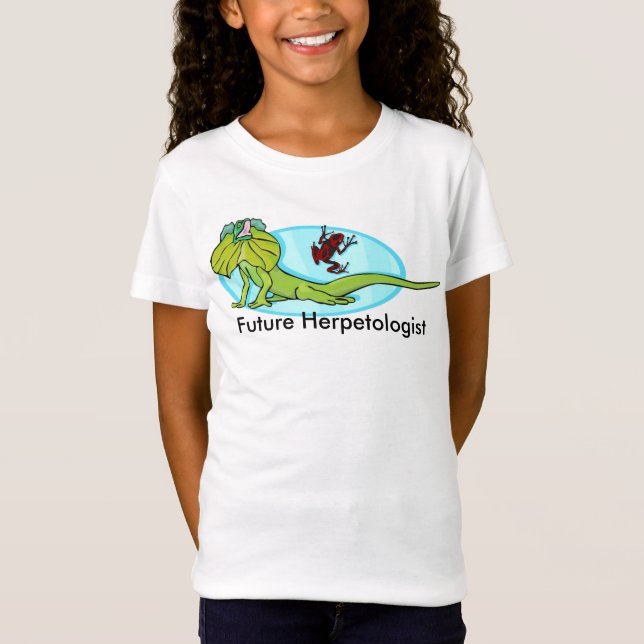 Künftiger Herpetologe mit Frilled-Nackeneidechse T-Shirt (Vorderseite)