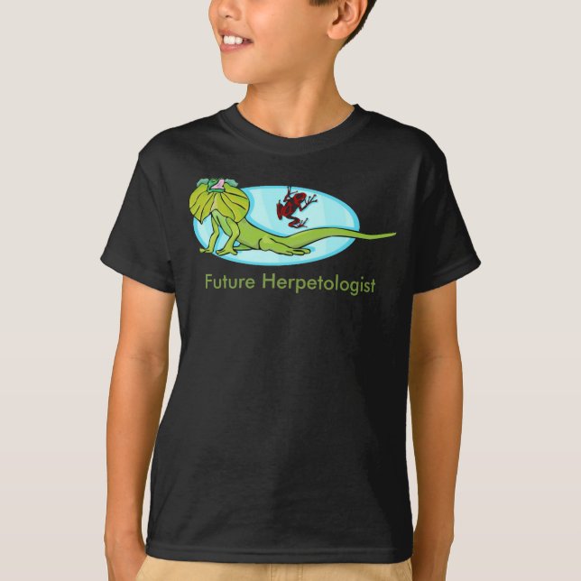 Künftiger Herpetologe mit Frilled-Nackeneidechse T-Shirt (Vorderseite)