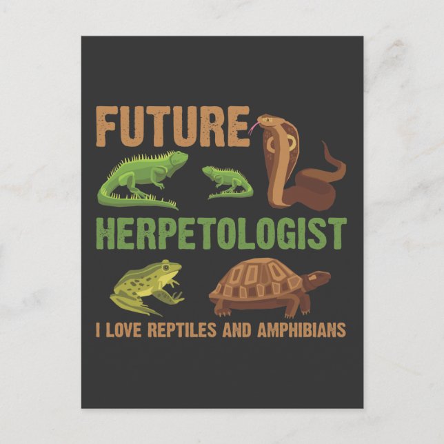 Künftiger Herpetologe Reptile Amphibians Fans Kind Postkarte (Vorderseite)