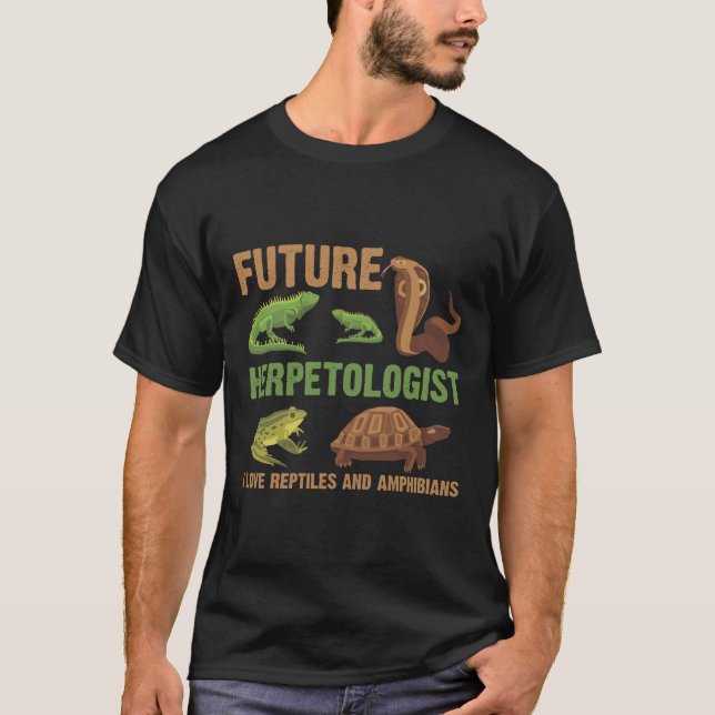 Künftiger Herpetologe Reptile Amphibien Fan Kid T-Shirt (Vorderseite)