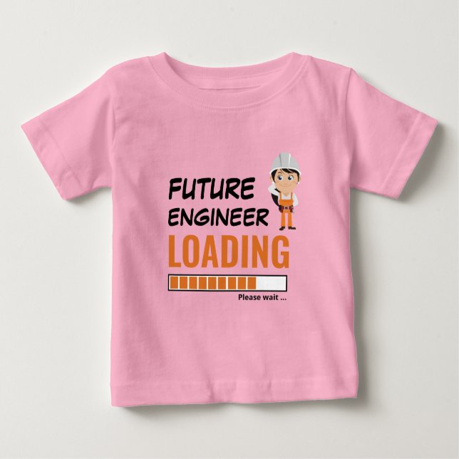 Künftiger Ingenieur, der rosafarben beladen will,  Baby T-shirt (Vorderseite)