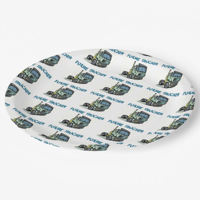 Künftiger LKW Pappteller (Schrägansicht)