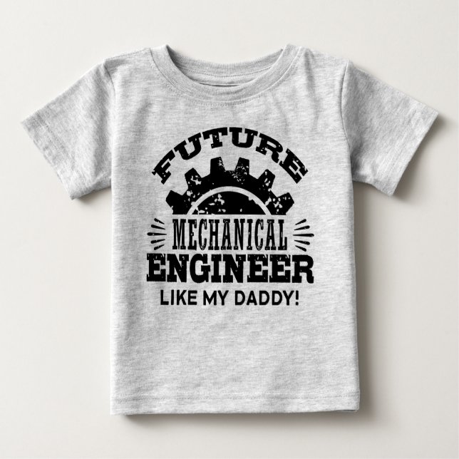 Künftiger Maschinenbauingenieur wie mein Papa Baby T-shirt (Vorderseite)