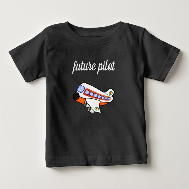 Künftiger Pilot-Cartoon Baby T-shirt (Vorderseite)