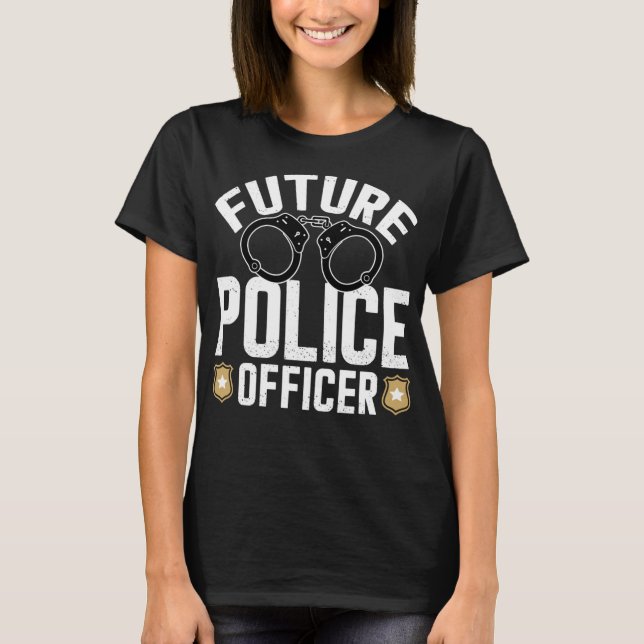 Künftiger Polizeibeamter Funny Costume Polizisten  T-Shirt (Vorderseite)