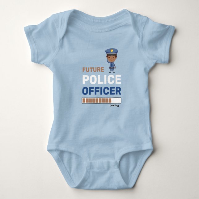 Künftiger Polizeibeamter Loading Stilvoll Personal Baby Strampler (Vorderseite)