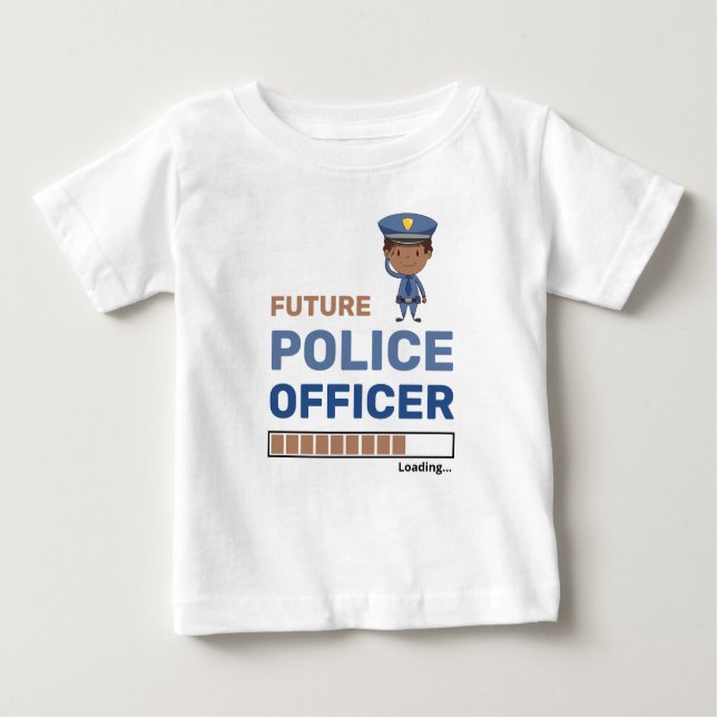 Künftiger Polizeibeamter Loading Stilvoll Personal Baby T-shirt (Vorderseite)