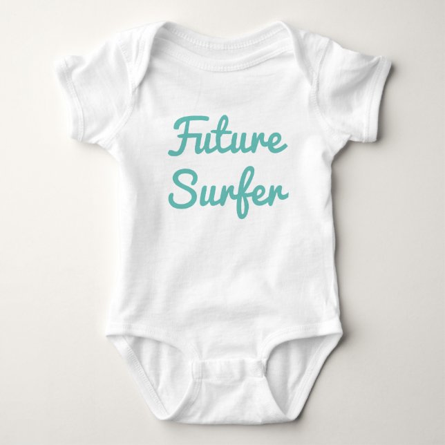Künftiger Surfer-Baby-Bodysuit Baby Strampler (Vorderseite)