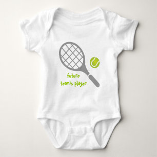 Künftiger Tennisspieler, Tennisschläger und Ball Baby Strampler