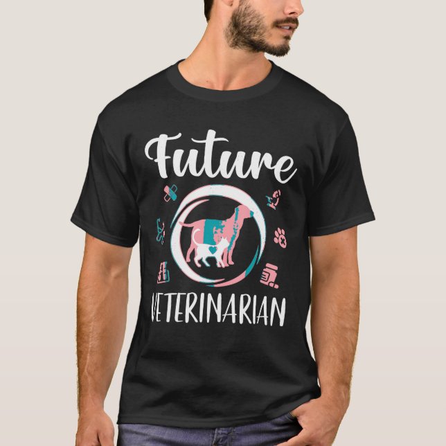 Künftiger Tierarzt Funny Vet Tech Veterinarian Te T-Shirt (Vorderseite)