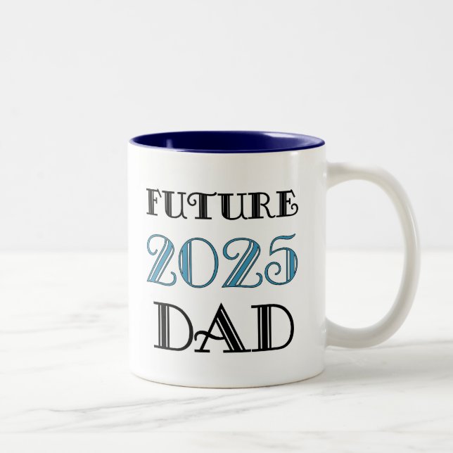 Künftiger Vater 2025 Zweifarbige Tasse (Rechts)