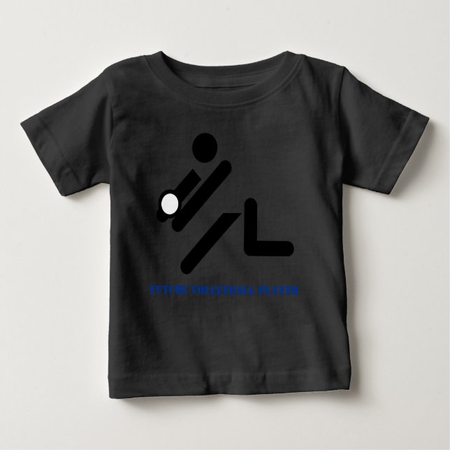 Künftiger Volleyballspieler, schwarz, blau Baby T-shirt (Vorderseite)