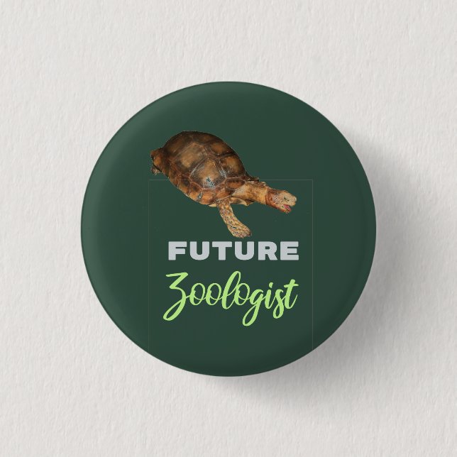 Künftiger Zoologe - Schildkröte Button (Vorderseite)