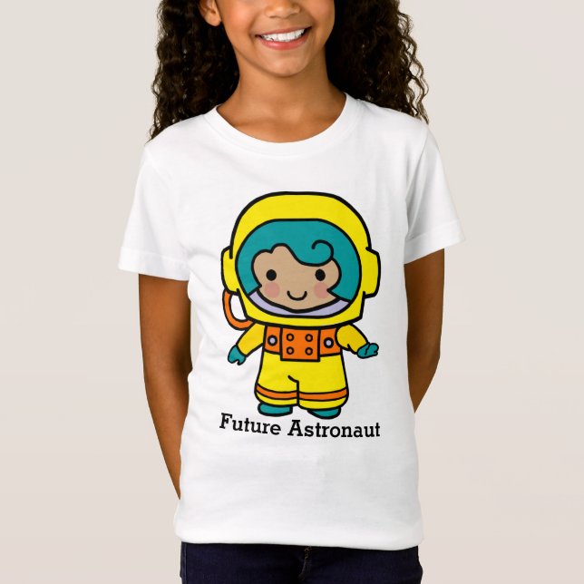 Künftiges Astronautenmädchen in Spacesuit T-Shirt (Vorderseite)
