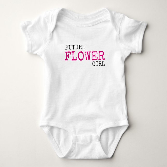 Künftiges Blumenmädchen Hochzeitsbaby Bodysuit Baby Strampler (Vorderseite)