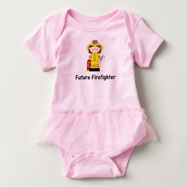 Künftiges Feuerwehrmädchen Baby Strampler (Vorderseite)