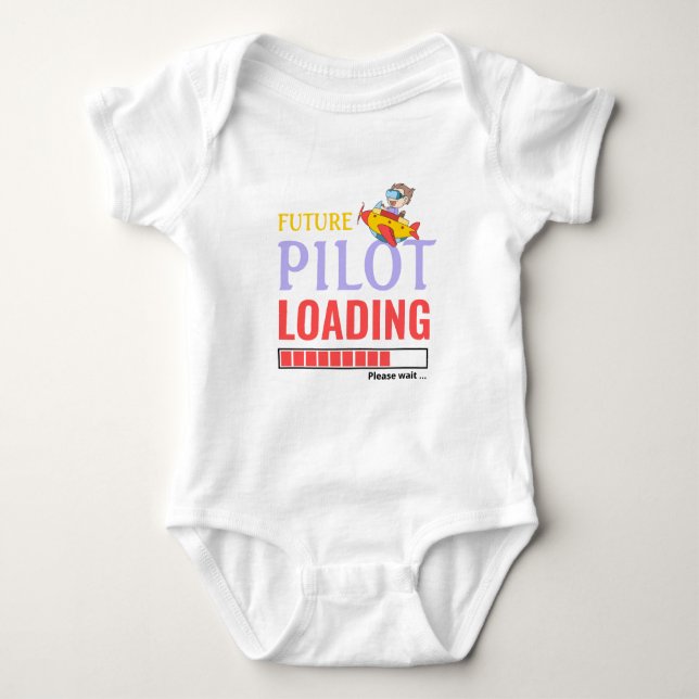 Künftiges Pilotladung Funny Personalisiert Unisex Baby Strampler (Vorderseite)