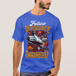 Künftiges Raumfahrtingenieurraumschiff - besessene T-Shirt