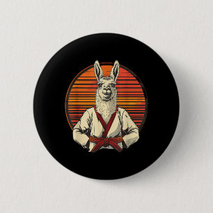Kung Fu Alpaka Sonnenuntergang Judo Jiu-Jitsu Kamp Button