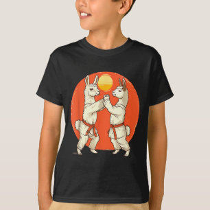 Kung Fu Alpaka Sonnenuntergang Taekwondo Judo Jiu- T-Shirt