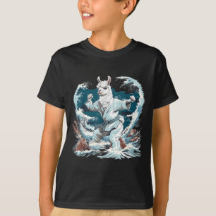 Kung Fu Alpaka Wellen Judo Jiu-Jitsu Kampfsport T-Shirt