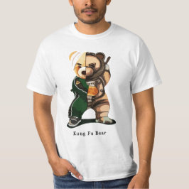 Kung Fu Bear Print T-Shirt