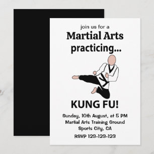 Kung Fu Black Belt Martial Arts Einladung