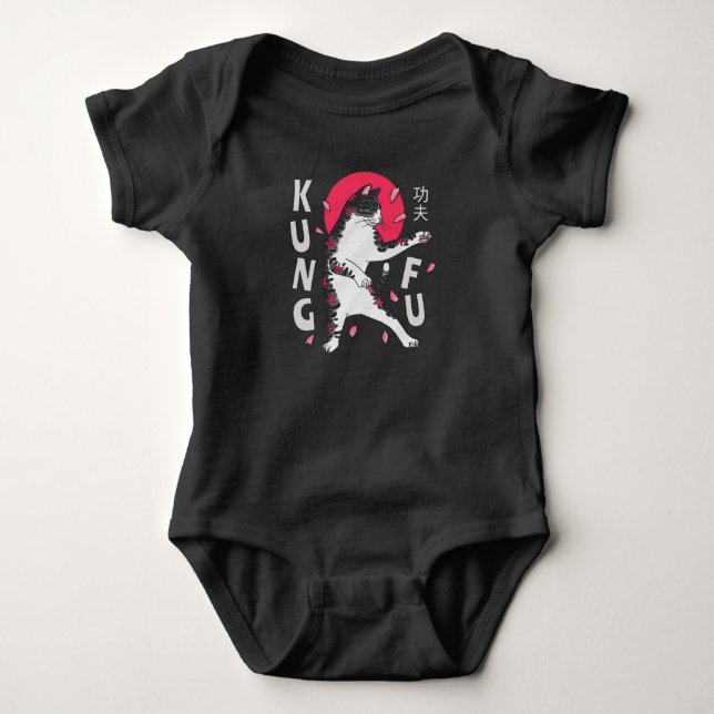 Kung Fu Cat Baby Strampler (Vorderseite)