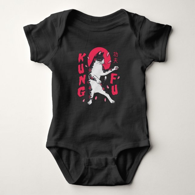 Kung Fu Cat Baby Strampler (Vorderseite)
