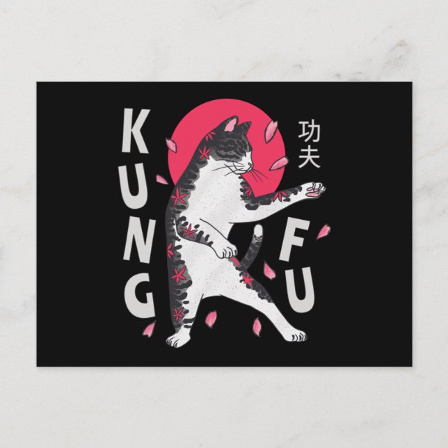 Kung Fu Cat Postkarte (Vorderseite)