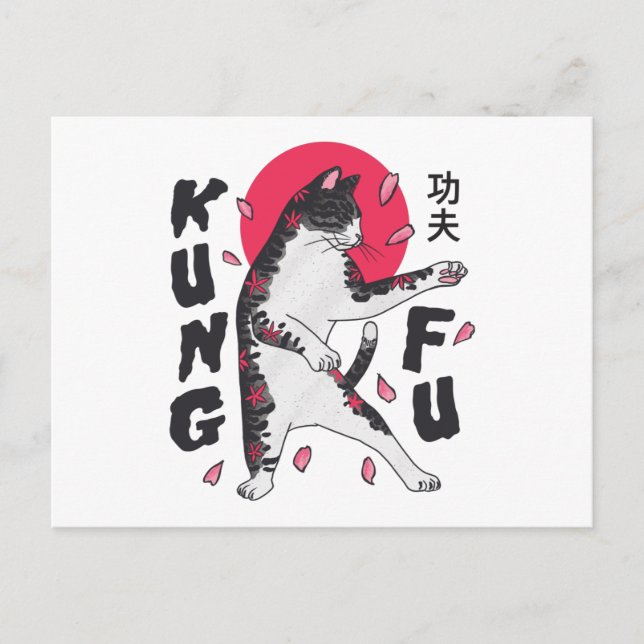 Kung Fu Cat Postkarte (Vorderseite)