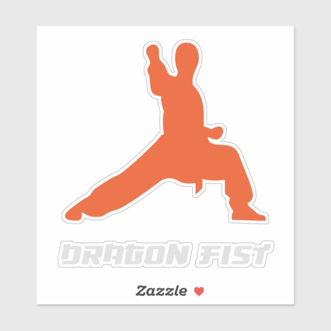Kung Fu Drachenfaust Kampfkunst Aufkleber (Blatt)