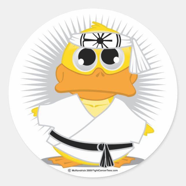Kung Fu Duck Runder Aufkleber (Vorderseite)