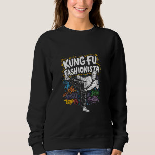 Kung Fu Fashionista Retro Urban Art Martial Arts Sweatshirt